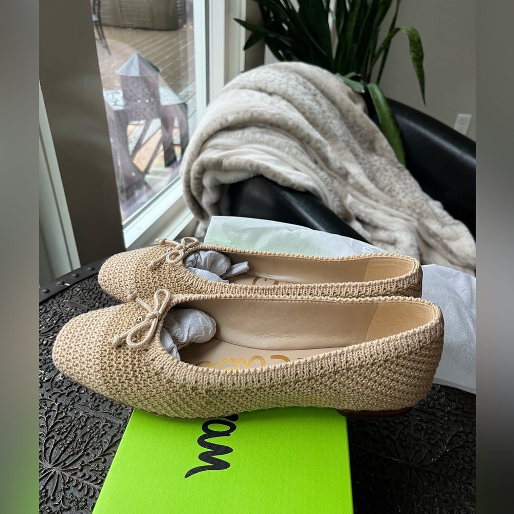 SAM EDELMAN MADISON CROCHET BALLET FLATS IN SUMMER SAND 8 - Picture 3 of 8